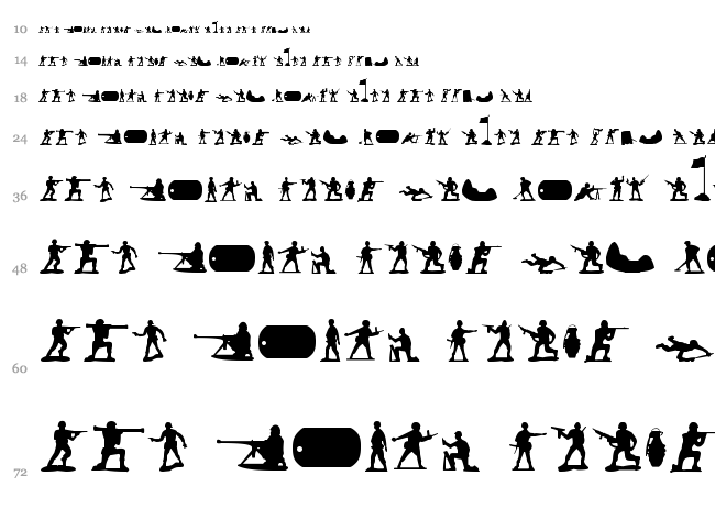Green Army Men font waterfall